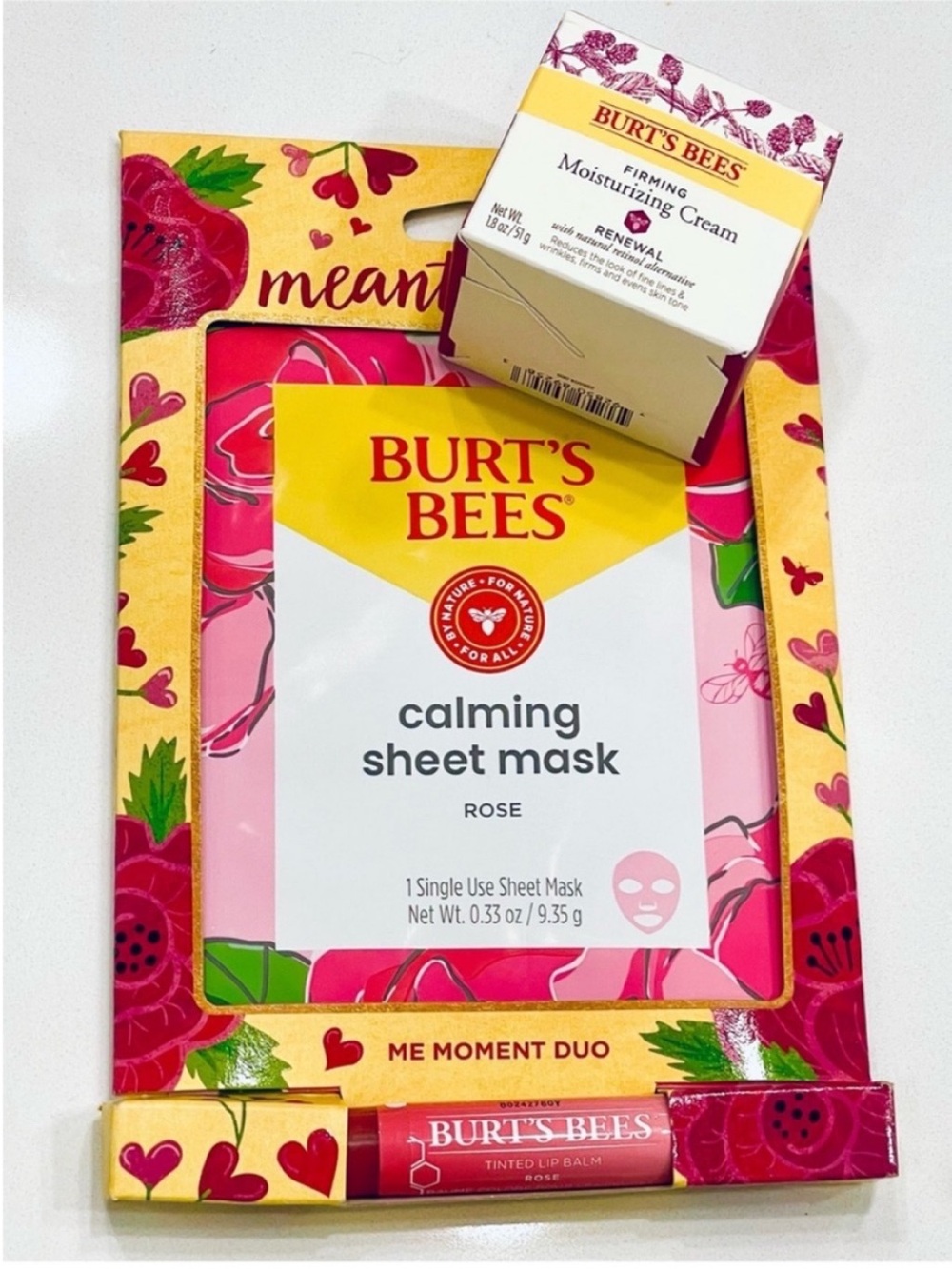 NEW! Burt's Bees Face Firming Moisturizing Cream, Face Mask & Lip Balm NIB